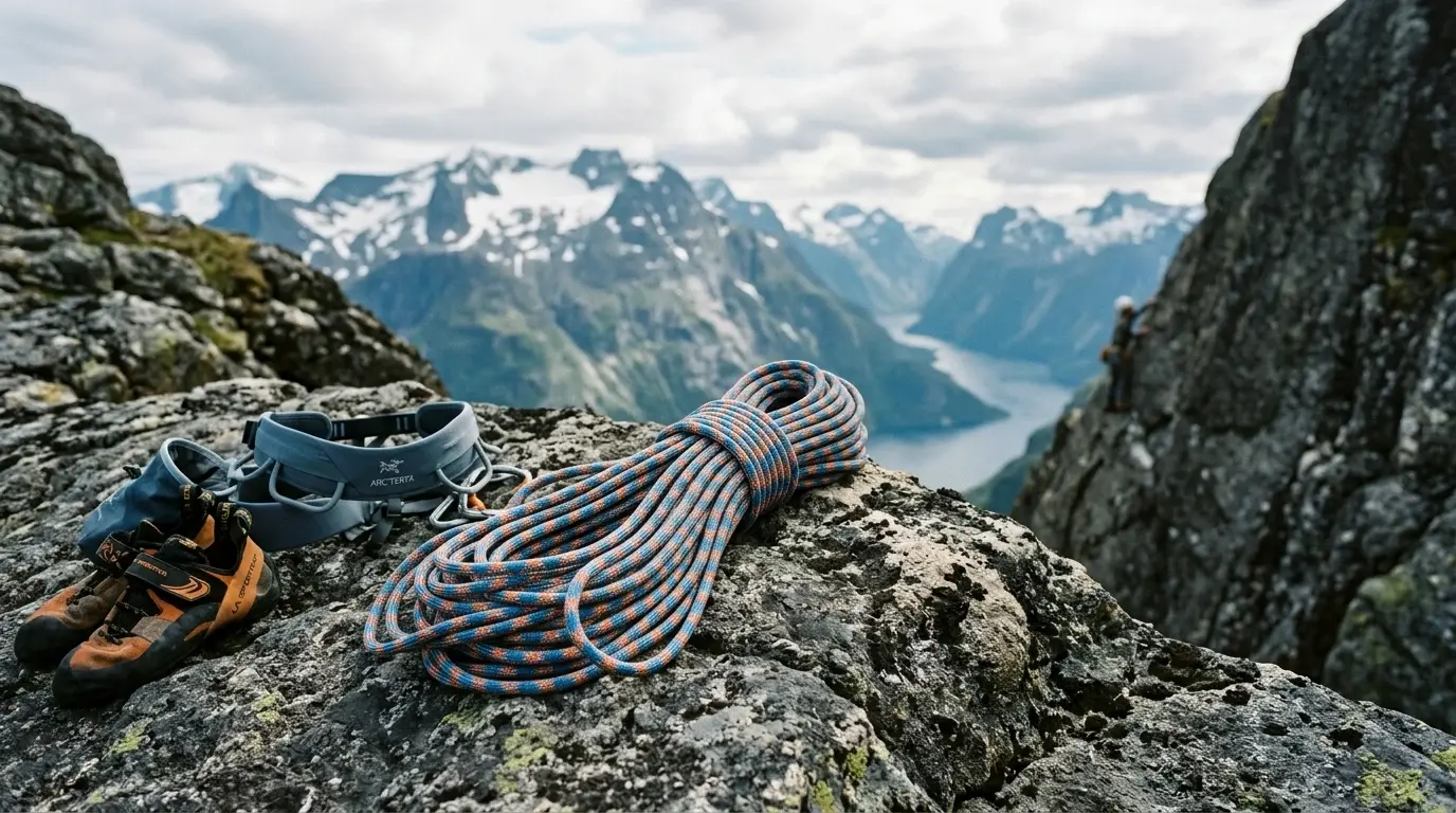Beste klatretau illustrert som tau og sikring hos Klatreutstyroversikt